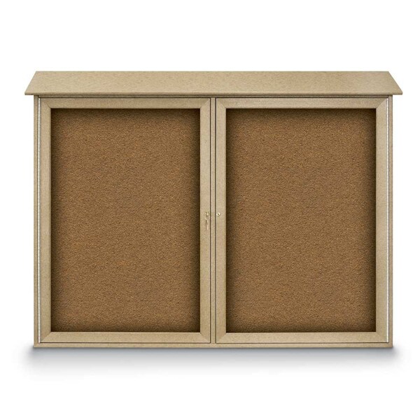 Indoor Enclosed Combo Board, 48"x36", Satin Frame/Black Porc & Rubber